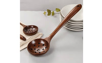 Wooden Skimmer Spoon Long Handle Wooden Colander Ladle Colander Spoon Polished for Home Cooks, Hot Pot, Restaurant
