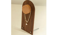 Raised Peg Wooden Necklace Display Stand Metal Feet Walnut Necklace Display Stand Tabletop