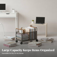 Rolling Book container with casters Storage Box debrisresistant for children, Apartment Dwellers