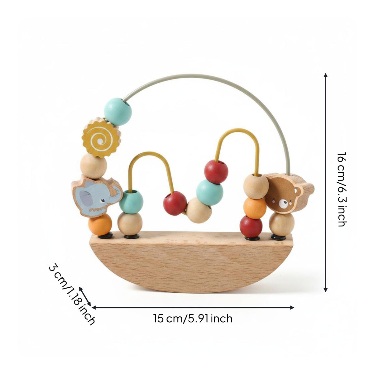 Educational Wooden Creature Bead Maze Easy to Grasp Creature Bead Maze Sensory Development Early Learning Toy Screenwithout Screens for Toddlers