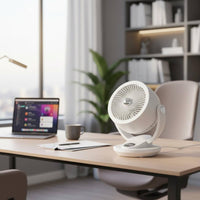 Computer-Connected Desk Fan Tap Control Small Fan with Digital Display Portable Air Circulator Multiple Speeds 5 Speed Settings