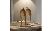 Abstract Couple Figurine Textured Abstract Figurine Tabletop Cast Iron Couple Statue for Table, Display