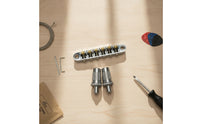 Guitar Roller Saddle Bridge Individual Intonation Adjustment Roller Bridge with Posts Tuning Stability Hardware for Guitarists, Luthier