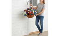 Patriotic Hanging Flower Basket Independence Day Red, White, and Blue Flower Basket DIY Red, White, and Blue Hanging Planter for Doorway, Outdoor