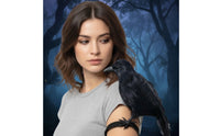 Wearable Crow Lightweight Crow with Elastic Strap Bird Prop with Shoulder Strap Lifelike Statue Mystical for Cosplayers