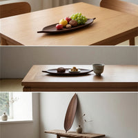 Leaf-Shaped Serving Tray Decorative Leaf-Shaped Tray Narrow Wooden Platter for Simplicity Lovers, Tabletop Decor