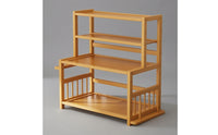 Countertop Shelf Organizer Space-Saving Kitchen Countertop Rack Compact Wooden Storage Rack for Apartments