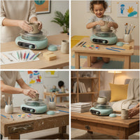 Electric Pottery Wheel with Foot Pedal Variable-Speed DIY Pottery Machine Tabletop Ceramic Wheel Hands-Unrestricted for Classroom