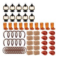 Western Party Centerpiece Tabletop Display Rustic Cowboy Centerpiece Set LED Candle Lights Rustic Country Decoration Set for Wedding