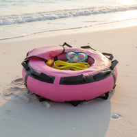 Pink PVC floats Lightweight and Portable Inflatable Dive floats Multiple D-Rings Water Sports Gear for Freedivers, Sea