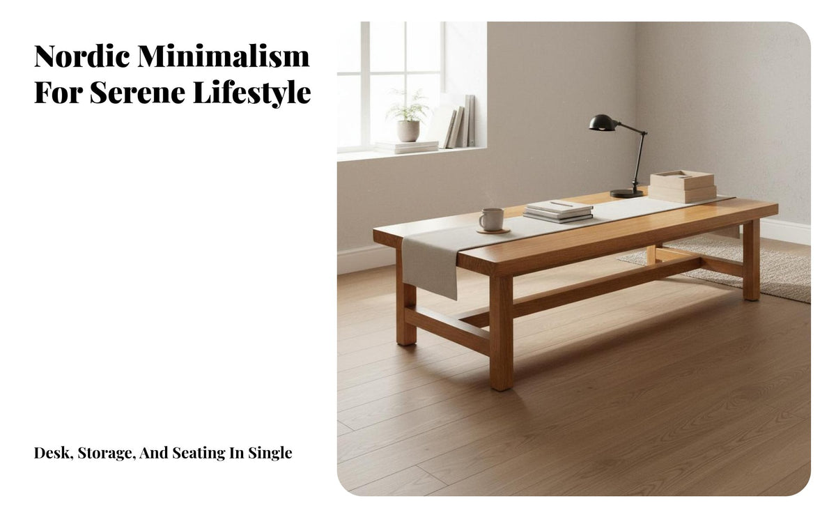 Nordic Design Long Table Versatile Design Large Multi-Person Study Desk Stable and Hard-Wearing Multifunctional Living Room Table for Students