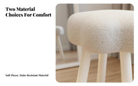 Minimalist Aesthetic Soft puffShaped Pouf Comfortable Cushion Vanity Stool Sturdy Construction Low Seat Removable Cover for Small Apartment Residents, Women, Young Adults, Bedroom, Dressing Room