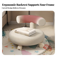 Quiet Casters Low support Task Stool 360-Degree pivot casters Household Furniture Modern Design wheeled Seat for Homemakers, Beauticians, Playroom, Floor Cleaning, Salon, Repair Work