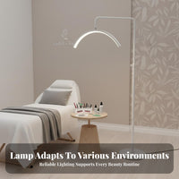 Stepless Dimming U-Shaped Floor Lamp Dimmable Eyelash Extension Light High Color Rendering LED Beauty Work Light Stable Base for Lash Technicians, Makeup Artists, Nail Salon Studio, Home Office, Bedroom