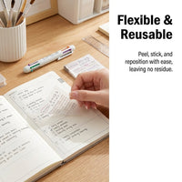 Sticky Notes Transparent Glitter Film Self Pads for Studying Planners, Translucent Taking Stickers, PET Material Removable See Through, 50 Sheets per