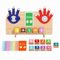 Hands-on Wooden Math Learning Board Detachable Addition Subtraction Board Natural Wood Colorful for Children, Kids