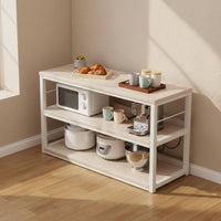 Large Capacity Microwave Oven Stand Stable and Sturdy Kitchen Island Workbench Heavy Duty Utility Table Adjustable Shelves for Pantry