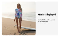 Long Sleeve Single-Piece Swimsuit Sun Protection Long Sleeve Single Piece Swimsuit Full Coverage Bathing Suit Quick-Dry