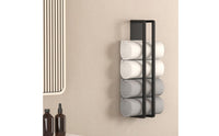 Wall-Mounted Towel Rack Ventilated Wall-Attached Towel Rack Black