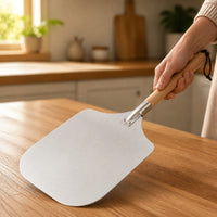Easy to Clean Aluminum Pizza Peel Space-Saving Pizza Peel with Detachable Handle Lightweight Bakeware Smooth for Home Bakers, Baking
