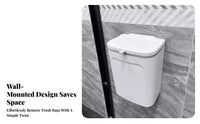 Wall-Mounted Garbage Can Large Capacity Wall Mounted Garbage Can Space-Saving Lavatory Paper Basket for Families, Students, Bedroom, Office, Dorm Room