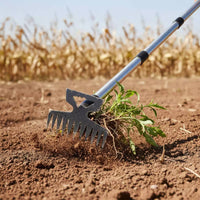 11 Tine Cultivator Hoe 2 in 1 Weeding Hoe Heavy Duty Double Head Garden Tool for Gardeners, Farmers, Farming, yard