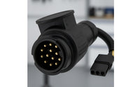 13-Pin to 4-Pin Adapter Black Trailer Connector Cable Ribbed Vehicle Accessory