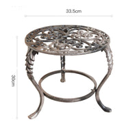 Cast Iron Plant Stand Decorative Plant Stand with Scrollwork Legs Ornate Metal Garden Pedestal Riser for Gardeners, Garden, Balcony, Living Room