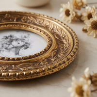 Floral Tabletop Photo Frame Embossed Vintage Photo Frame