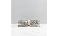 Wooden Storage Box with Cloth Rectangular Lidded Storage Box Large for Dresser, Closet