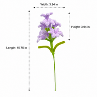 Handmade Flocked Hyacinth Flower, Kids Craft Flowers, DIY Flowers for Home Decor & Wedding, Flexible Metal Wire Artificial Hyacinth