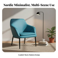 Nordic Design Upholstered Barrel Chair Light Luxury Aesthetic Home Seating Minimalist look Indoor Furniture Ergonomic Backrest for Interior Designers, Business Owners, Living Room, Bedroom, Reception Area, Hotel Lobby