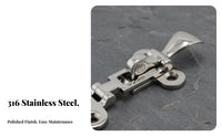 Aquatic Grade Compartment Cover Hasp Resistant Stainless Steel Compartment Cover Clamp Lockable Boat Door Clasp Rust-Resistant