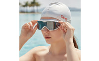 No Leak Swimming Goggles with Swim Cap Mirror-Coated Eyewear Set Panoramic Eyewear Comfortable for Adults