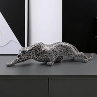 Leopard Figurine Decorative Leopard Statue Panther Statue Elegant Cheetah Sculpture Eye-Catching for Home Decorators