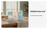 3 Pieces Easter Decorative Candles Easter LED Candle Set Selectable LED Pillar Candle Set for Mantelpiece, Living Room