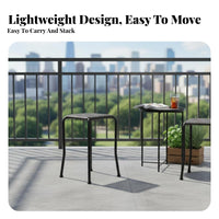 Thickened Frame Woven Seat Stackable Stool Space-Saving Small Bench Multi-Purpose Household Furniture Sturdy and Long-Lasting for Families, Homeowners, Dining Room, Kitchen, Balcony, Bedroom