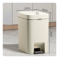 Large Capacity Foot Pedal Trash Can Modern Design Lidded Foot Pedal Bin Hands-Unrestricted Operation Lidded Step Bin Easy to Clean for Kitchen, Bathroom, Living Room, Office