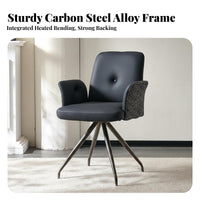 Ergonomic Back Support Upholstered Swivel Chair Modern Outline Armchair Thick Padded Cushioning Living Room Furniture Sturdy Frame for Office Workers, Homeowners, Readers, Study, Bedroom, Reading Nook, Lounge Area