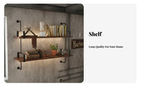 Heavy Duty 3-Tier Pipe Shelf Retro Design 3-Tier Industrial Pipe Unit Sturdy Bookshelf Space Saving for Salon Owners, DIY Enthusiasts, Homeowners, Living Room, Barbershop, Bedroom, Kitchen