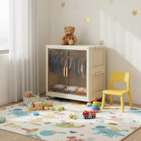 Easy Assembly Foldable Storage Cabinet Large Capacity Folding Storage Cabinet with Doors Portable Collapsible Closet with Doors Formaldehyde-Safe for Children, Students, Bedroom, Dorm Room, Bathroom