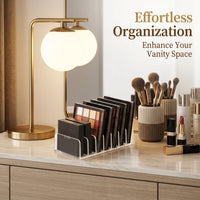 Large 7-Section Palette Organizer for Eyeshadow Holder, Clear Acrylic with Divided Compartments, Drawer for Makeup Table, Storage