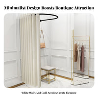 Easy Assembly Portable Changing Room Stable Frame Mobile Dressing Room Strong Load-Bearing Curtain Privacy Screen Light Blocking for Market Vendors, Event Planners, Clothing Shop, Shopping Mall, Behind the Scenes, Photo Studio