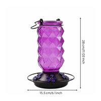 Ant Moat Hummingbird Feeder Flower Shaped Ports Glass Hummingbird Feeder Easy to Clean Hanging Bird Waterer Leak-Proof for Gardeners, Yard, Patio, Porch