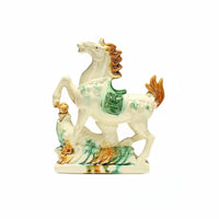 Tang Sancai Horse Statue Tricolor Glaze Sancai Ceramic Horse Feng Shui Decor