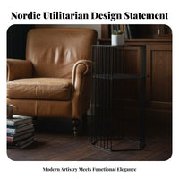 Nordic design Hexagonal Wireframe Table utilitarian Aesthetic Living Room Furniture Geometric Design Multi-Functional for Interior Designers, Homeowners, Office Workers, Bedroom, Small Spaces, Lounge Area, Balcony