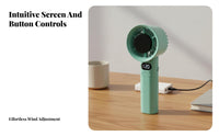 Lightweight USB Rechargeable Fan Long Battery Life Mini Cooling Fan Powerful Airflow Portable Jet Blower Quiet Operation for Travel, Outdoor, Office, Commuting