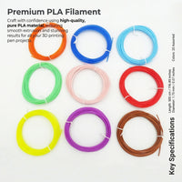 three-dimensional Pen Filament Refill, 20 Colors Standard PLA for Printing, 16 Feet Each Roll, Creative Drawing Supplies for Artists