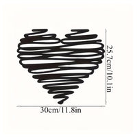 Steel Heart-Shaped-Wall Decoration Continuous Line Scribble Heart-Shaped-Wall Art Minimalist