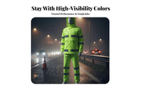 Reflective Rain Suit High Visibility Rain Jacket and Pants Breathable Material Reflective Waterproof Suit for Men, Motorcycling, Hiking, Camping